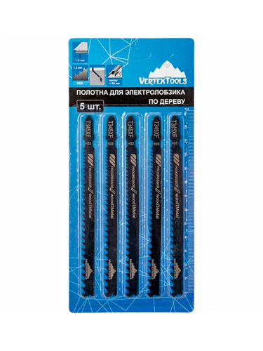 Полотно для электролобзика VERTEXTOOLS t345xf 5 шт, вид
