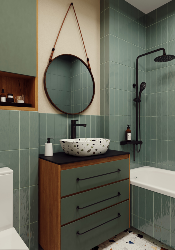 Плитка Staro Liguria green 7,5X30 см 0,99 м², крупный план