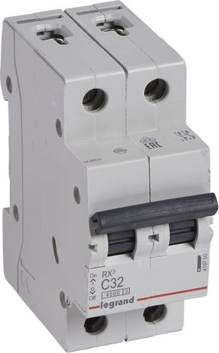 Автоматический выключатель Legrand RX3 2Р С32А 4,5кА, вид