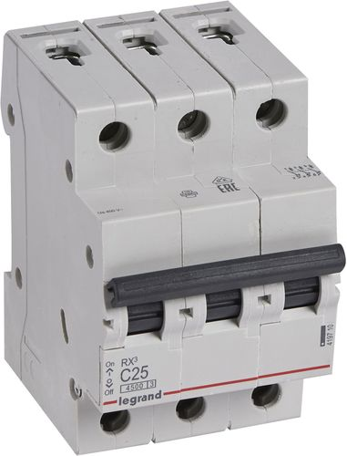 Автоматический выключатель Legrand RX3 3Р С25А 4,5кА, фотография