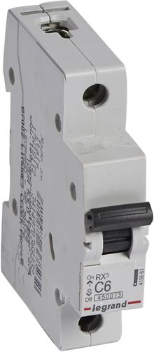 Автоматический выключатель Legrand RX3 1Р C6 А 4,5 кА 30 мА, изображение