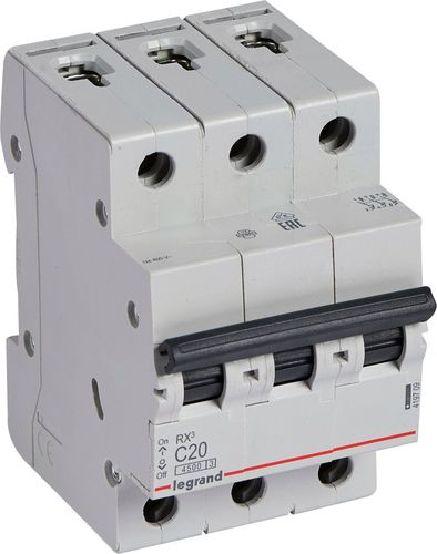 Автоматический выключатель Legrand RX3 3Р С20А 4,5кА, фото