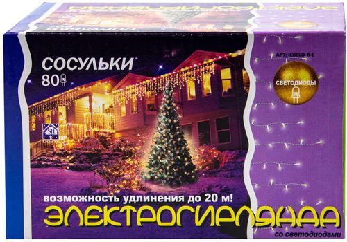 Гирлянда для помещений, "Бахрома", соединяемая до 10-тишт, 20 нитей 16/40/24/32/48см, 80 LED, синий, 2х0.48м, фото