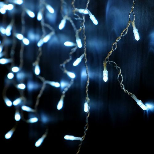Гирлянда бахрома SH LIGHTS 100 LED белый 2х0,5 м, картинка