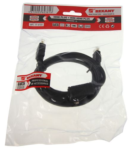 Шнур HDMI-mini REXANT 1,5 м, вид