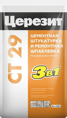 Штукатурка финишная цементная Церезит СТ29 серая 5 кг, картинка