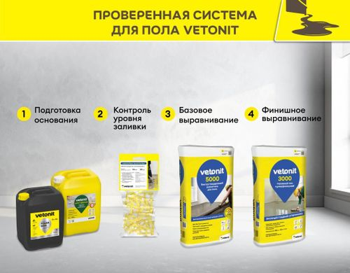 Суперфинишный наливной пол Vetonit 3000 20 кг, картинка