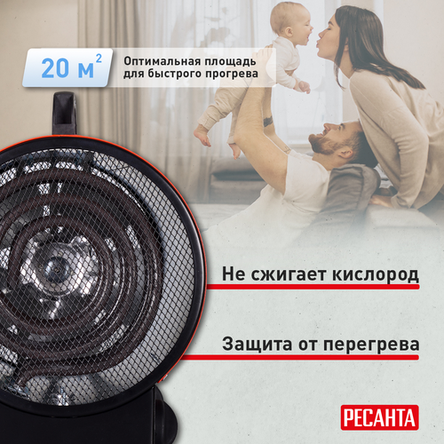 Тепловая пушка электрическая  Ресанта ТЭП 2 кВт с прямым типом нагрева, детальное фото