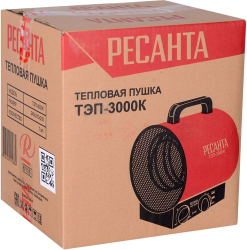 Тепловая пушка электрическая Ресанта ТЭП 3 кВт с прямым типом нагрева, фотография