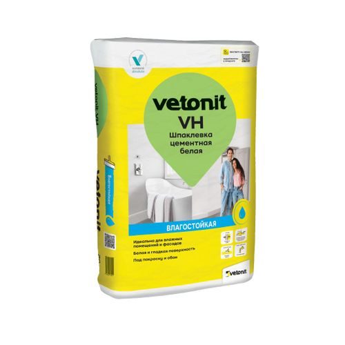 Шпаклевка влагостойкая цементная Vetonit VH 20 кг, картинка