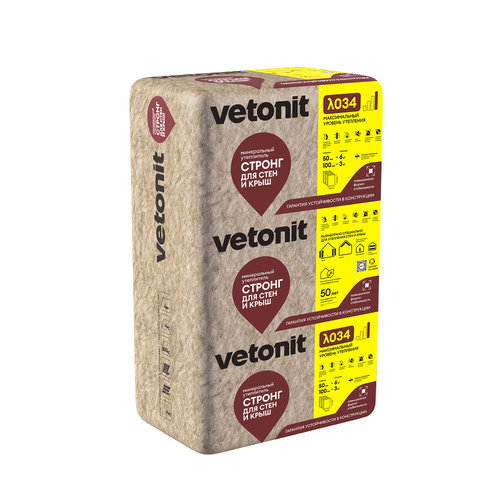 Утеплитель Vetonit Теплые Стены Стронг-100/ 610х1000/Е, крупный план