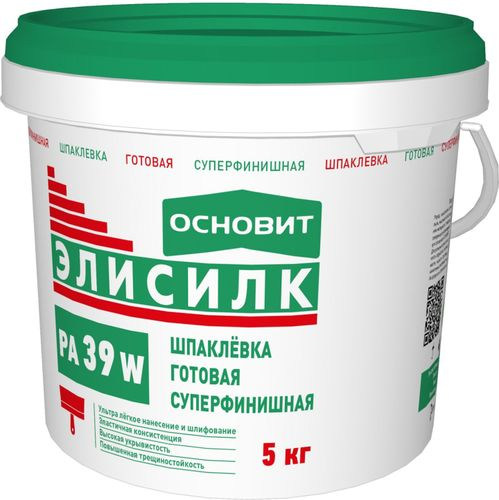Шпатлевка суперфинишная ОСНОВИТ ЭЛИСИЛК PA39 W 5 кг, фото