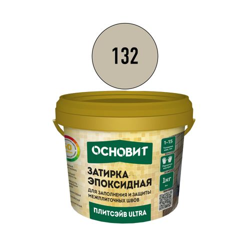 Затирка для швов эпоксидная ОСНОВИТ ПЛИТСЭЙВ ULTRA XE15 Е дуб дымчатый 132 1 кг, картинка