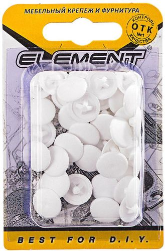 Мебельная заглушка Element белые 12 мм 40 шт, изображение