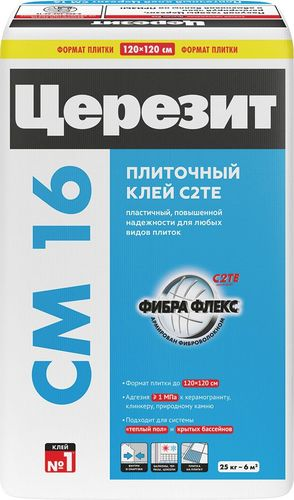 Плиточный клей цементный Церезит CM16 25 кг, вид