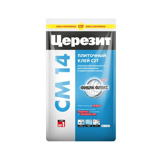 Плиточный клей цементный Церезит CM 14 Extra 5 кг, картинка
