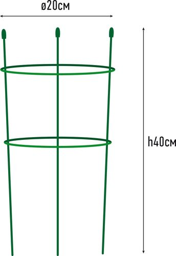 Опора круглая GARDEN SHOW сталь 20х40х20 см зеленая, картинка