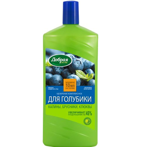 Удобрение органоминеральное ДОБРАЯ СИЛА для голубики 1 л, крупный план