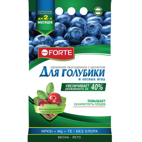 Удобрение для голубики и лесных ягод BONA FORTE с цеолитом 2,5 кг, фотография