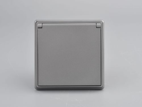 Розетка электрическая 1 пост ALTECH ENCORE 1SG IP44 графит, изображение