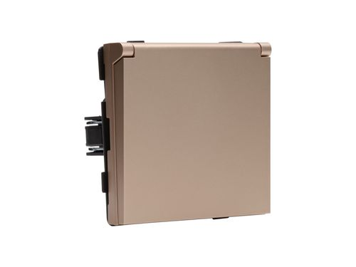 Розетка электрическая 1 пост ALTECH ENCORE 1SY IP44 шампань, вид