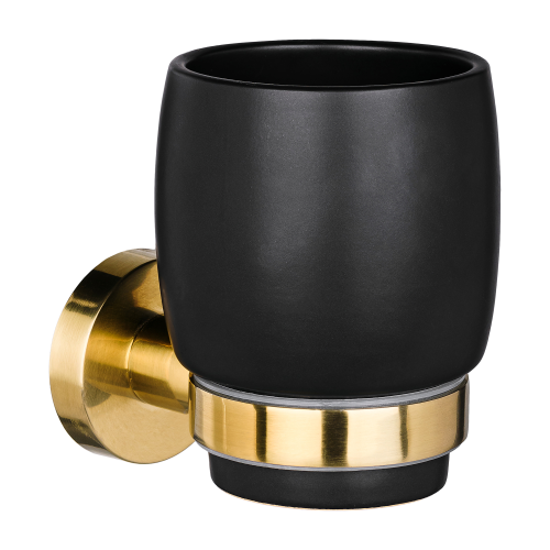 Стакан для зубных щеток настенный Moroshka Oro Nero черный 1 шт, изображение