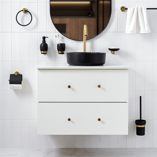 Стакан для зубных щеток настенный Moroshka Oro Nero черный 1 шт, фото