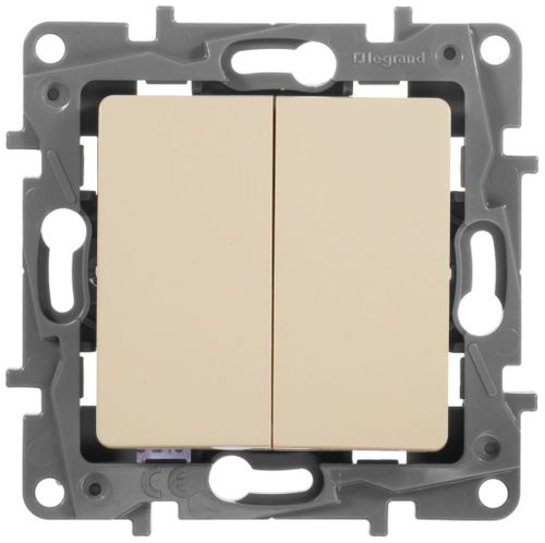 Переключатель 2-клавишный Legrand Etika 672312 слоновая кость, картинка