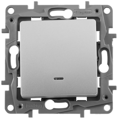 Переключатель 1-клавишный Legrand Etika 672415 алюминий, фотография