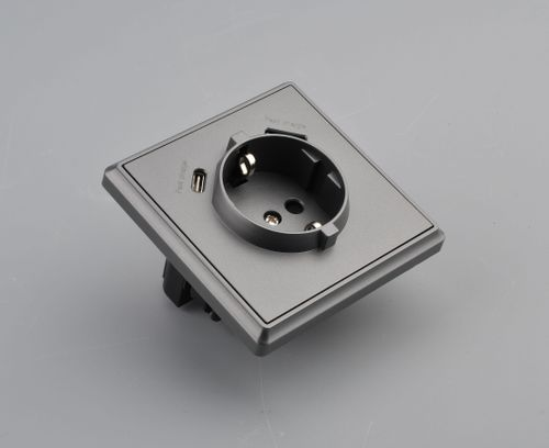 Прзетка USB/TYPE-C 1 пост ALTECH ENCORE 1SUCG графит, вид