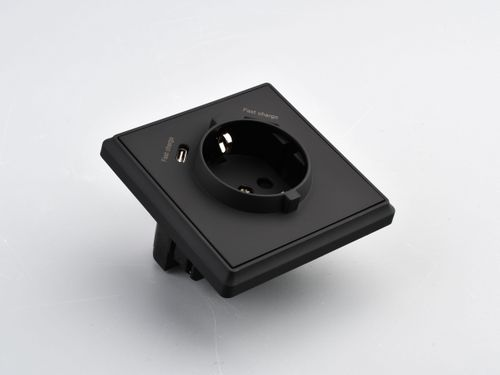 Прзетка USB/TYPE-C 1 пост ALTECH ENCORE 1SUCВ черный, фотография