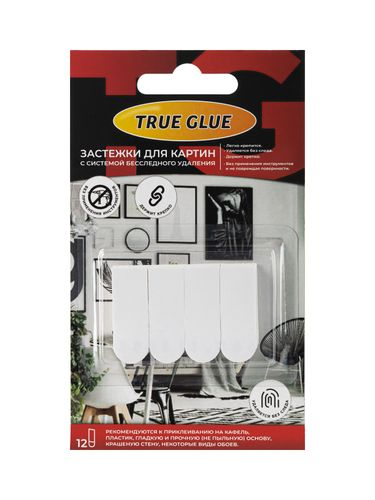 Застежки для картин TRUE GLUE самоклеящиеся полоски с системой бесследного удаления 12 шт, фото