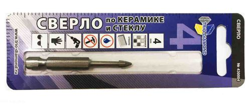 Сверло по керамике и стеклу TRIO-DIAMOND 4 мм 430004, изображение