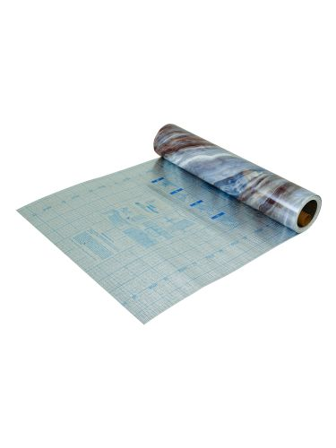 Самоклеящаяся ПВХ плитка РУЛОН LAKO DECOR "Мрамор Алтея" толщина 2мм 1,8м² 60х300 см, крупный план