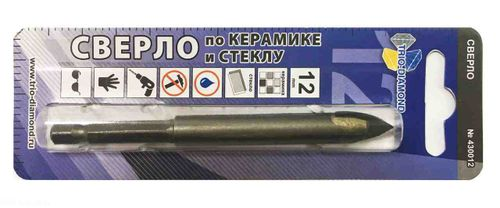 Сверло по керамике и стеклу TRIO-DIAMOND 12 мм 430012, изображение