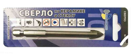 Сверло по керамике и стеклу TRIO-DIAMOND 10 мм 430010, изображение