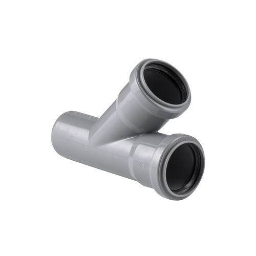 Тройник ВК ПП 50/50х45, серый, RTP, вид