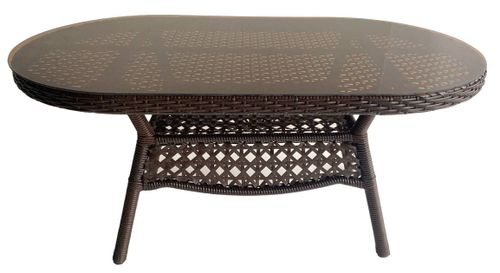 Стол садовый Malta 160см, искусственный ротанг, dark brown, вид
