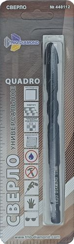 Сверло универсальное TRIO-DIAMOND квадро 12 мм 440112, крупный план