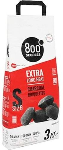Уголь брикетированный 800 DEGREES долгое горение, мешок, 3кг, изображение