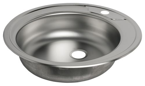 Мойка врезная ЮКИНОКС Round D490 ECO сталь 49х49х14 см, фото