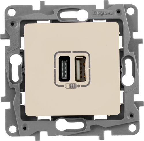 Розетка USB Legrand Etika 672336 слоновая кость, фото