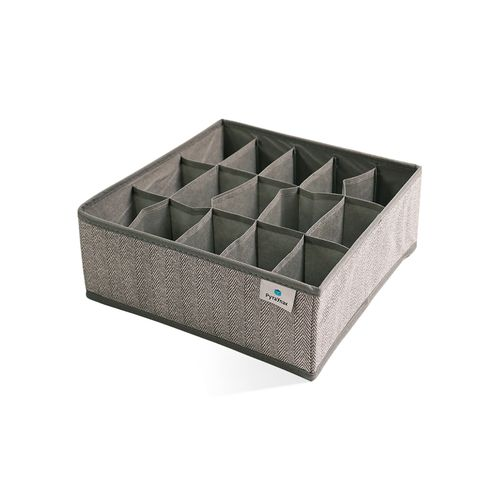 Органайзер для хранения белья серый 15 секций 30x30x11, крупный план