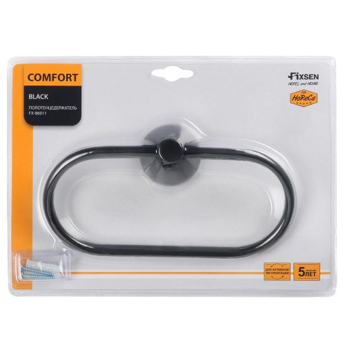 Полотенцедержатель кольцо черный comfort black 21х13х5, фото