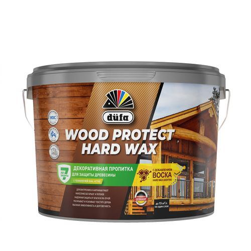 Пропитка Dufa Wood Protect Hard Wax для внутренних и наружных работ белоснежный 9л, картинка