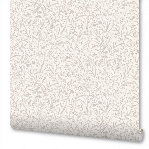 Виниловые обои WallSecret Herbal 8977-11 бежевые 1,06х10,05 м, крупный план