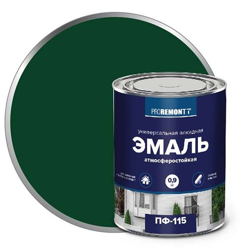 Эмаль ПФ-115 PROREMONTT Зелёный 0,9 кг, вид