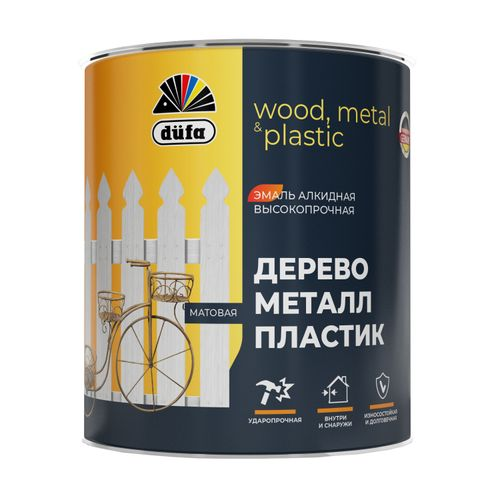 Dufa дерево, металл, пластик эмаль алкидная база 1 0,75л, изображение