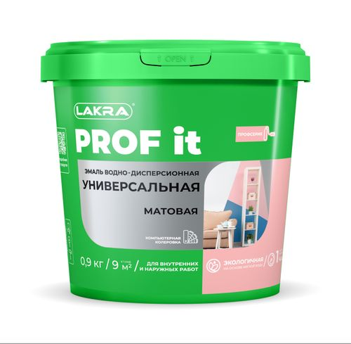 Эмаль универсальная лакра PROF IT ВД матовая база С 0,9  кг, вид