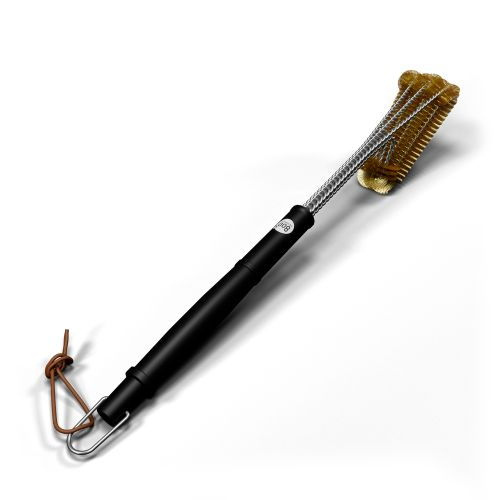 Щетка прямая латунная для чистки решеток 800 degrees triple head row brush, крупный план